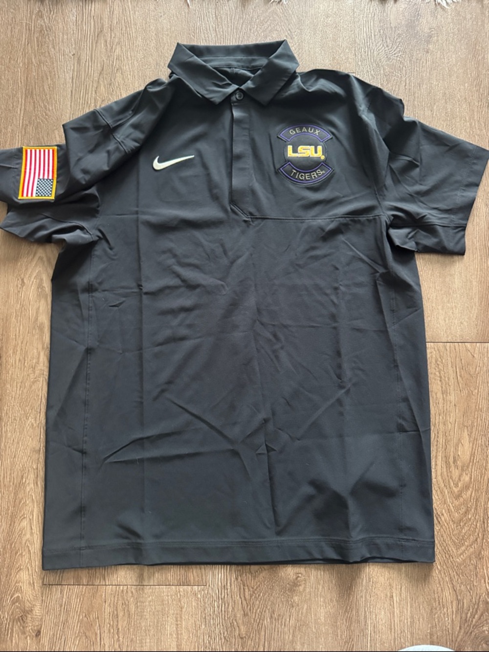 Nike Black LSU Tigers Polo with Gold Logo